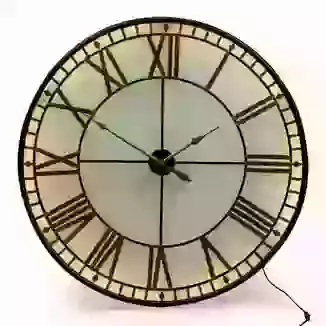 Large Back Lit Glass Black & Gold ''Westminster'' Wall Clock